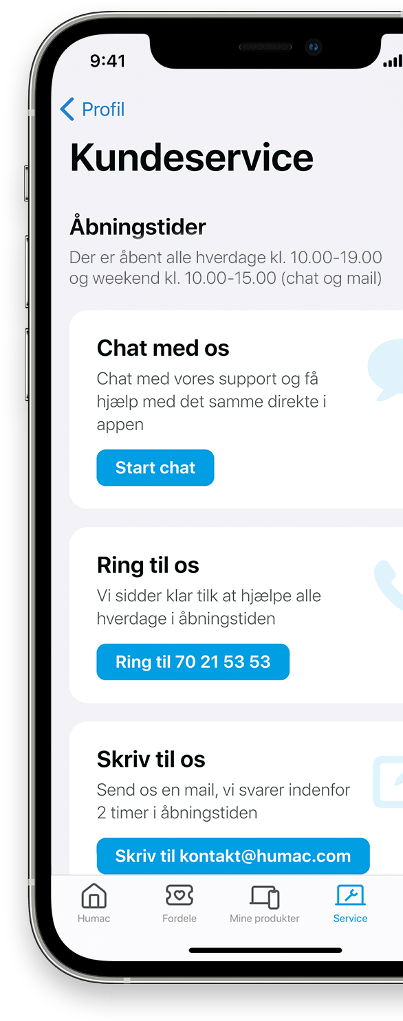 Live chat med os