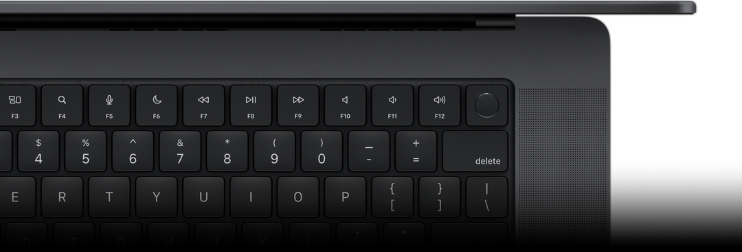 Magic Keyboard med Touch ID set ovenfra.