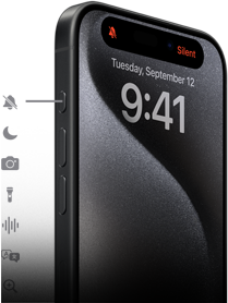 iPhone 15 Pro viser ni forskellige indstillinger til knappen Handling