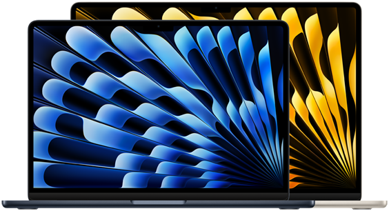 13" og 15" MacBook Air-modeller set forfra