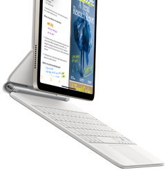 iPad Air fastgjort på Magic Keyboard