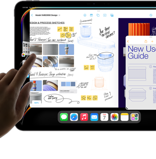 Multitasking i iPadOS på iPad Pro med flere apps åbne på samme tid.