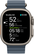 Apple Watch Ultra 3 med dykkermålinger på skærmen