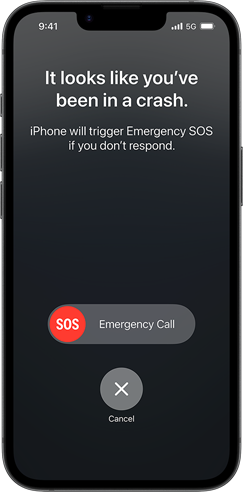 Demonstratie van Ongelukdetectie op iPhone 16e