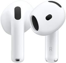 AirPods 5-øretelefoner vist forfra og bagfra for at fremhæve designet