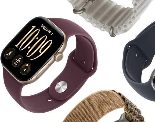 Apple Watch Series 11-remme: Sportsrem i sart lilla, Ocean-rem i stålblå, Alpine Loop i lyseblå