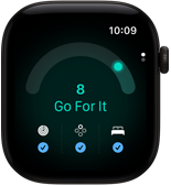 Apple Watch Series 12 med urkasse i sort aluminium, kapacitetsscore på 8, Digital Crown i højre side