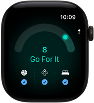 Apple Watch Series 12 med urkasse i sort aluminium, kapacitetsscore på 8, Digital Crown i højre side