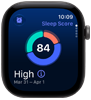 Apple Watch Series 12 med urkasse i aluminium i farven space grey, Søvnkvalitet med cirkeldiagram, Digital Crown i højre side