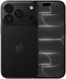 iPhone 18 Pro i sort vist bagfra med Pro Fusion-kamerasystem øverst og Apple-logo i midten og vist forfra med skærm fra kant til kant