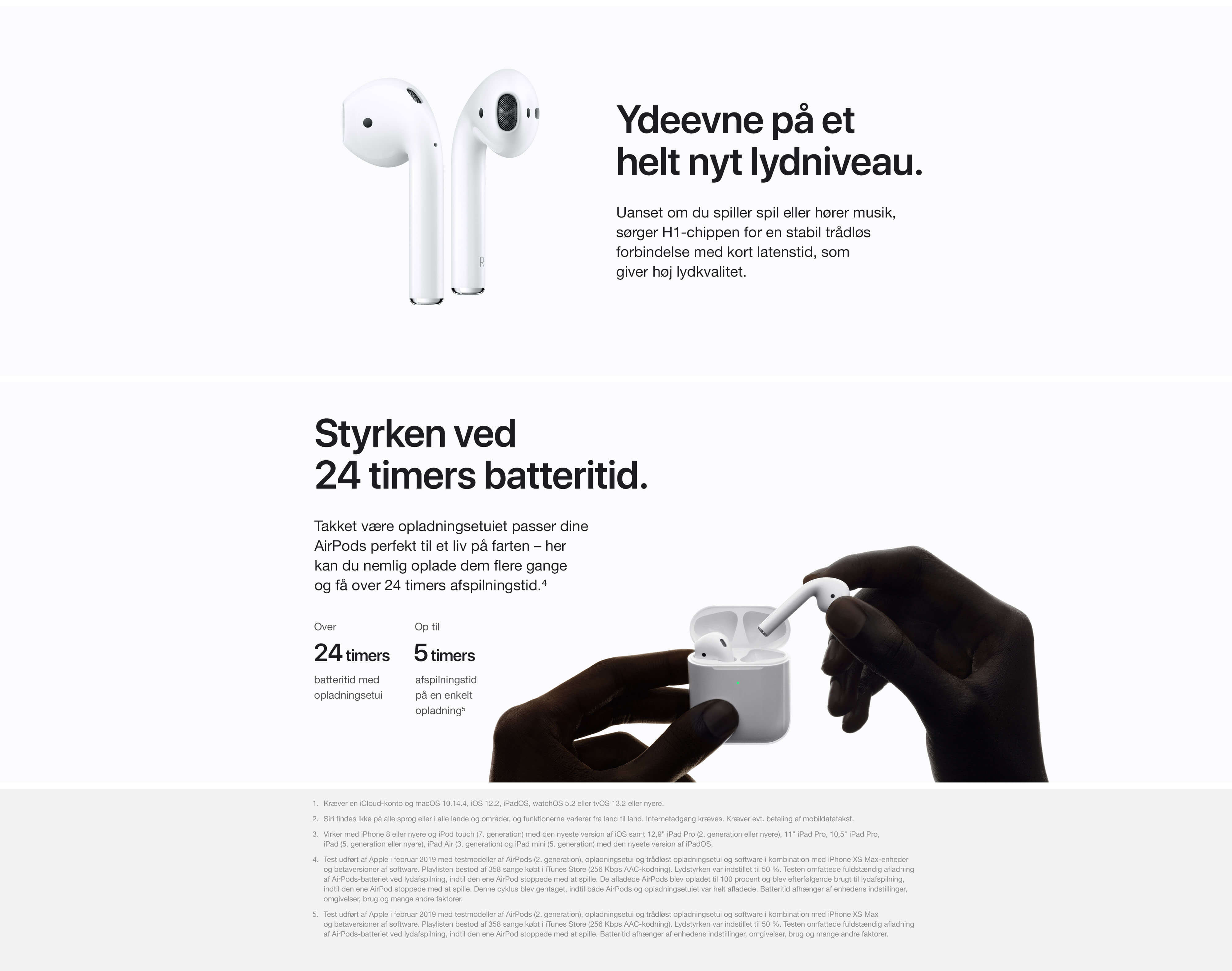 Apple Airpods. 24 Timers Batteritid |