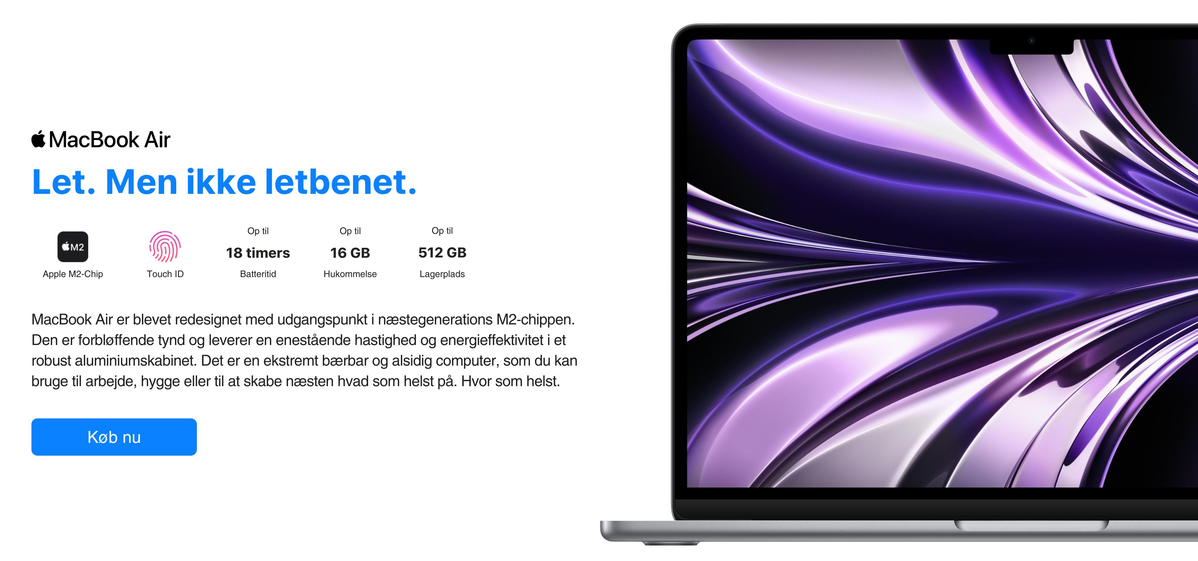 MacBook Air M2 til studiet
