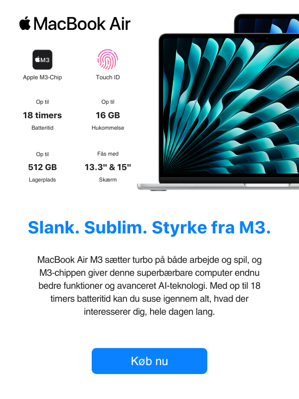 MacBook Air M3 til studiet