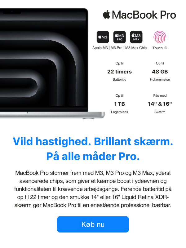 MacBook Pro M3 til studiet