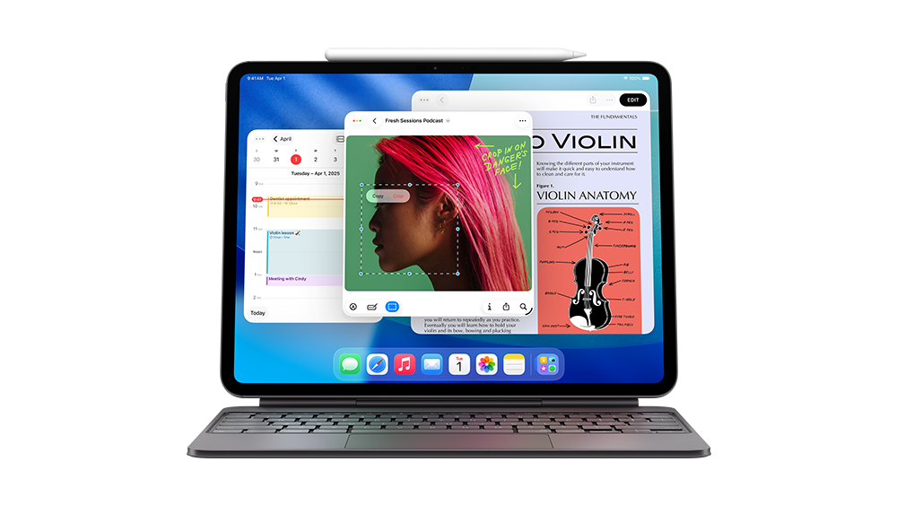 Glade medarbejdere med Apple-enheder