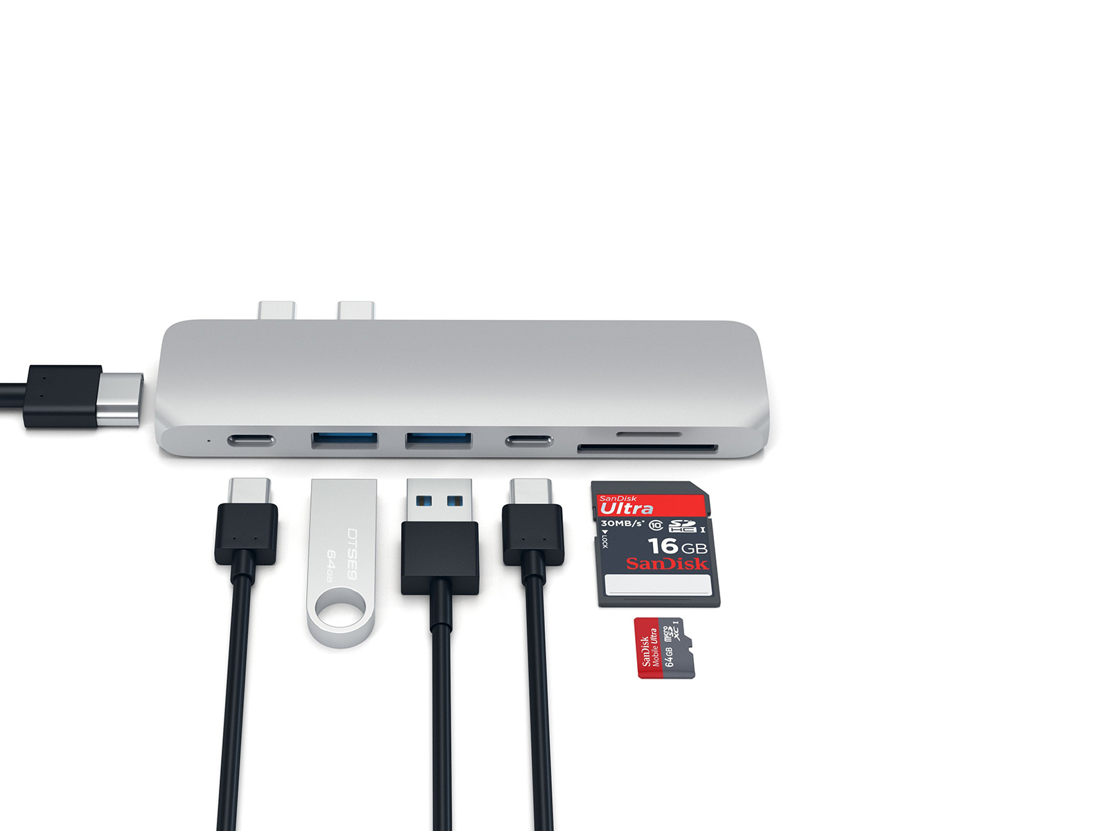 mund Descent Bare overfyldt Køb Satechi USB-C PRO Hub 4K HDMI 85W Silver 4K HDMI, Thunderbolt  3,2USB3.0,2USB-C, SD/MicroSD |  Humac Premium Reseller