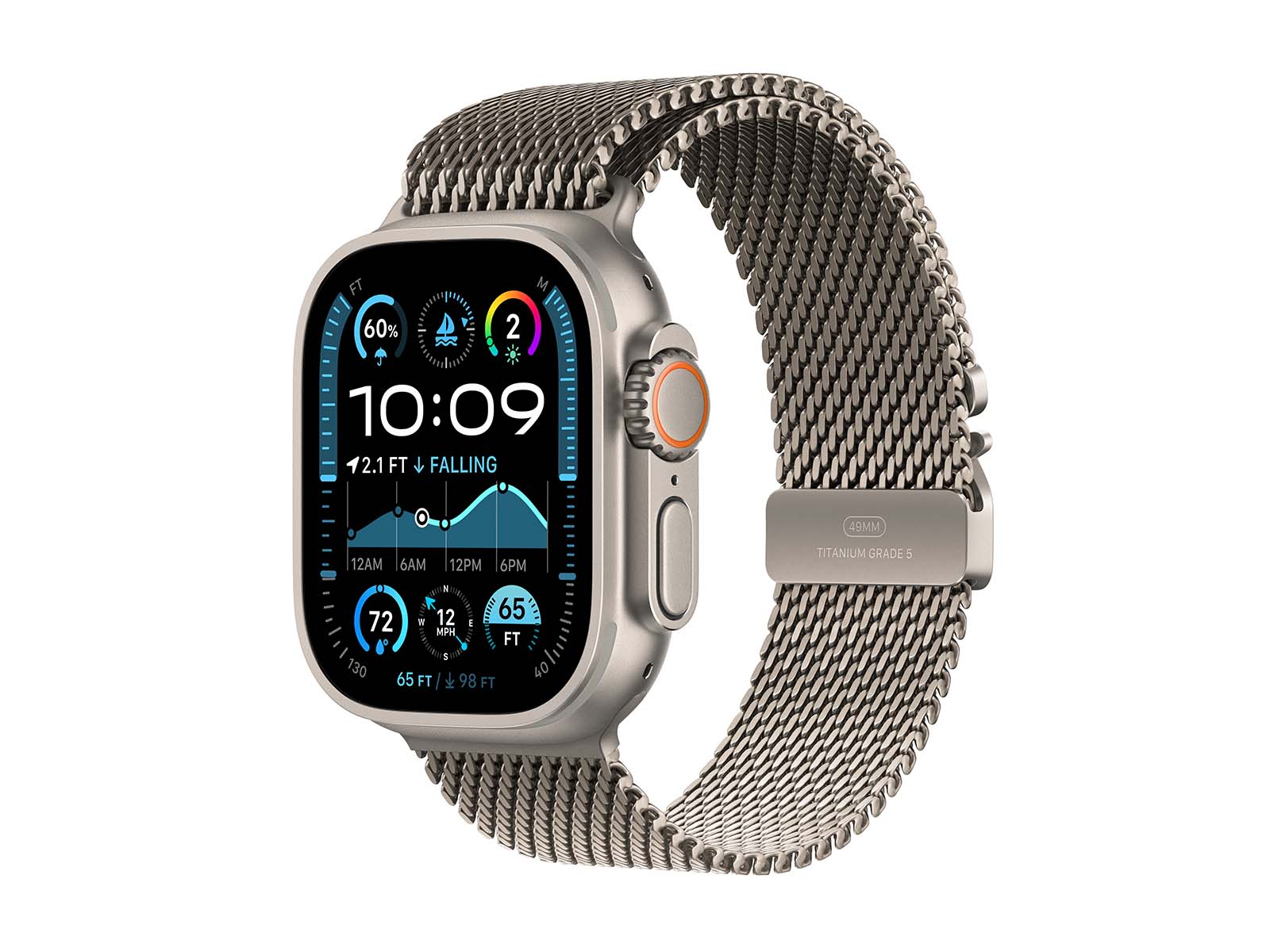 Apple Watch Ultra 2 49mm Natural Titanium with Natural Titanium Milanese Loop