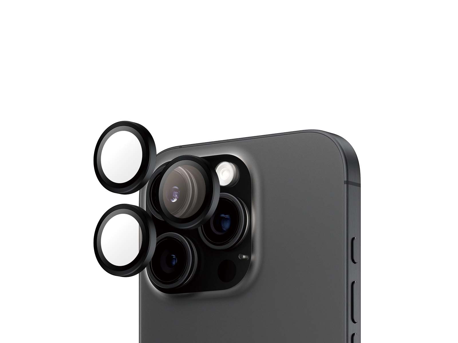 PanzerGlass Hoops Sort Kameralinsebeskytter iPhone 16 Pro & 16 Pro Max