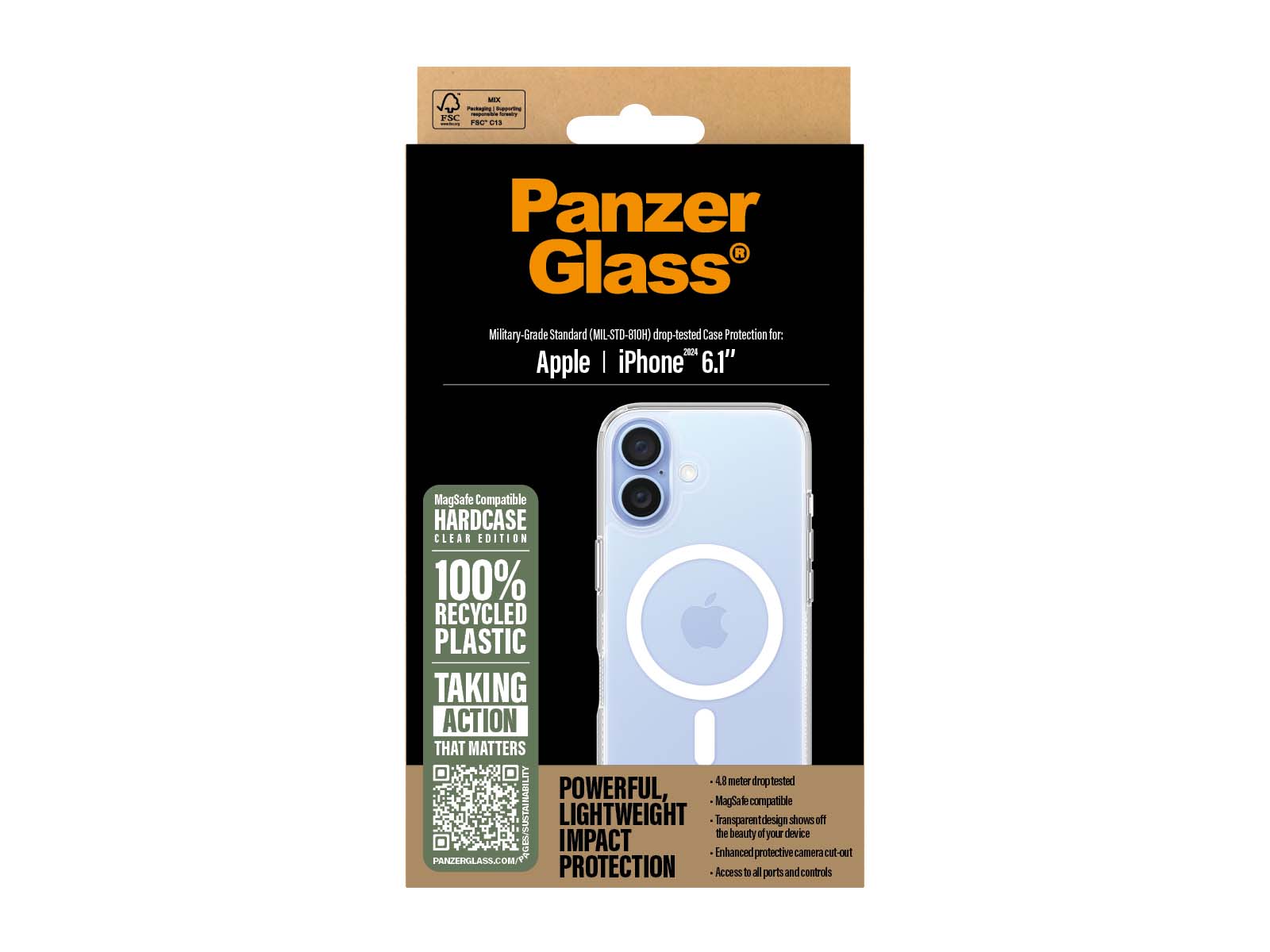 PanzerGlass HardCase MagSafe iPhone 16, Hvid
