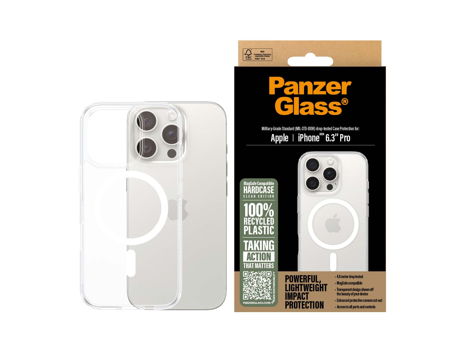 PanzerGlass HardCase MagSafe iPhone 16 Pro, Hvid