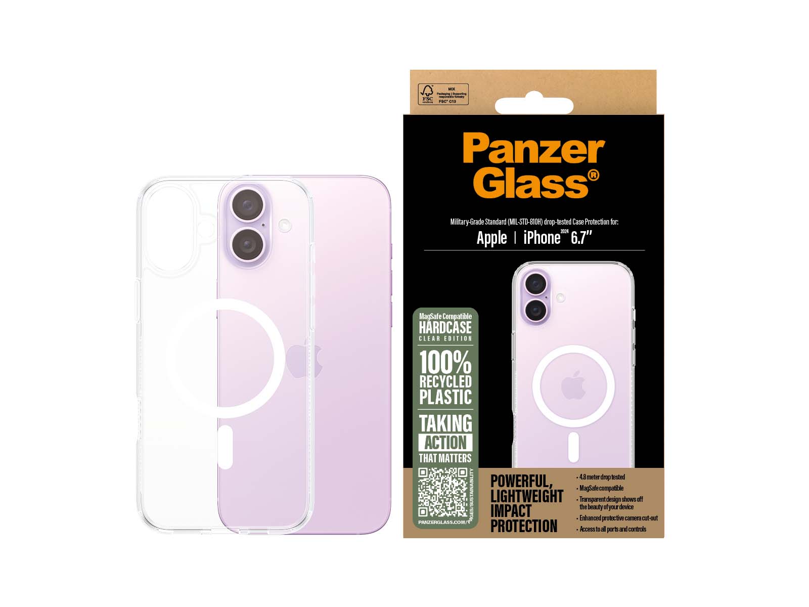 PanzerGlass HardCase MagSafe iPhone 16 Plus, Hvid