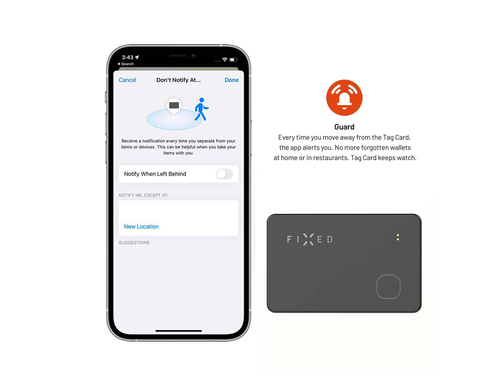 FIXED Tag Card Tracker til Apple Find My Sort