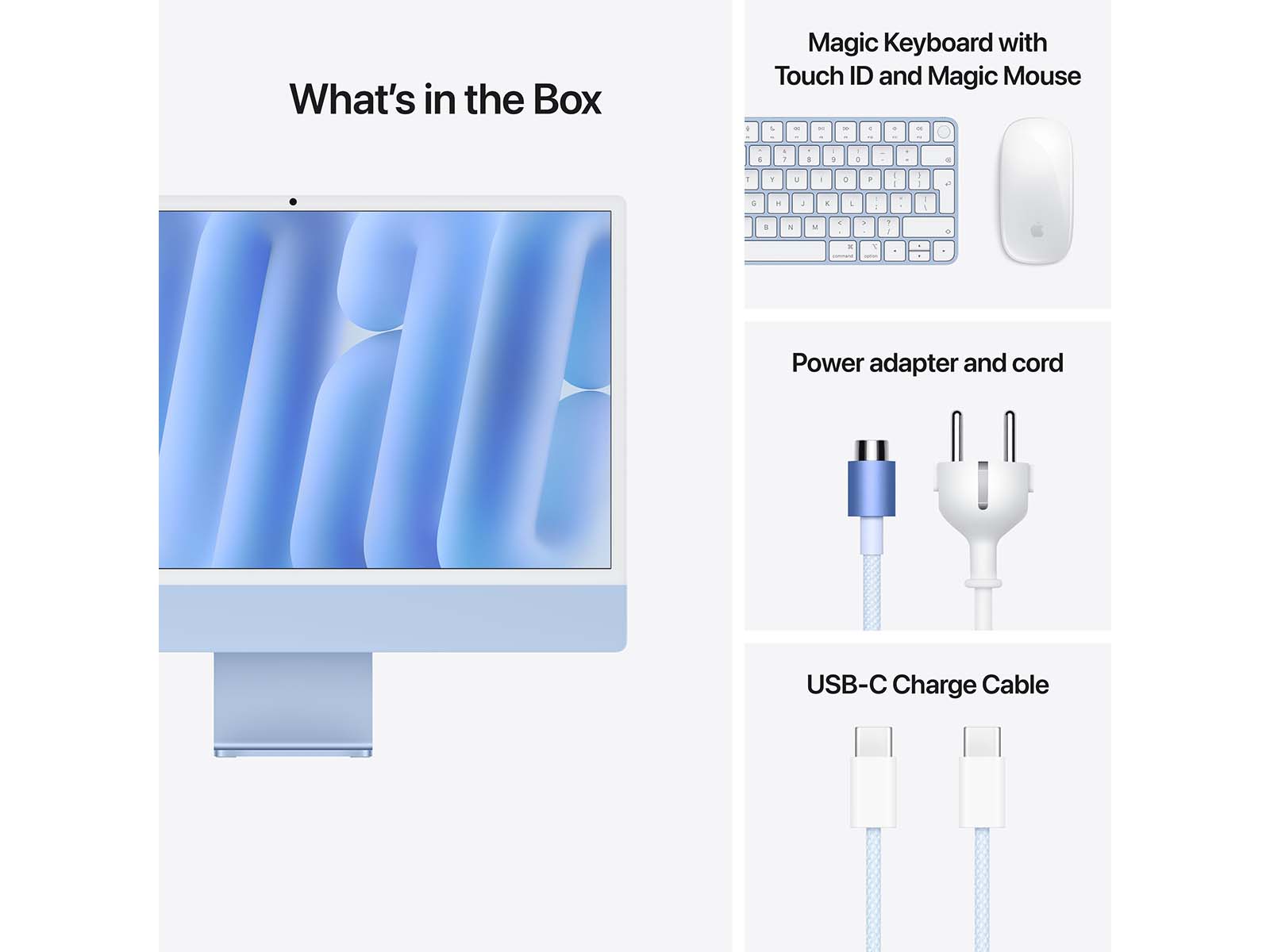 iMac 2024 24" Retina 4.5K, M4-chip 10-core CPU/GPU, 16GB, 256GB SSD - Blå