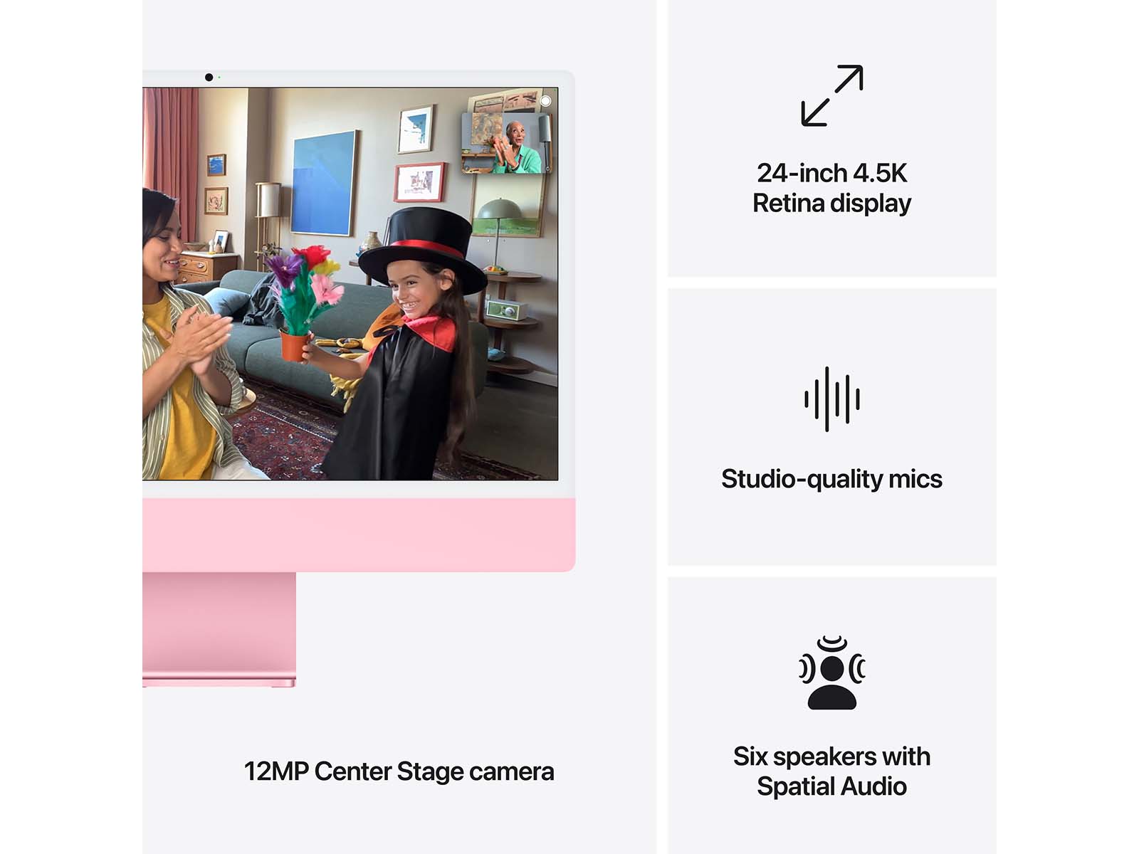 iMac 2024 24" Retina 4.5K, M4-chip 10-core CPU/GPU, 16GB, 256GB SSD - Lyserød