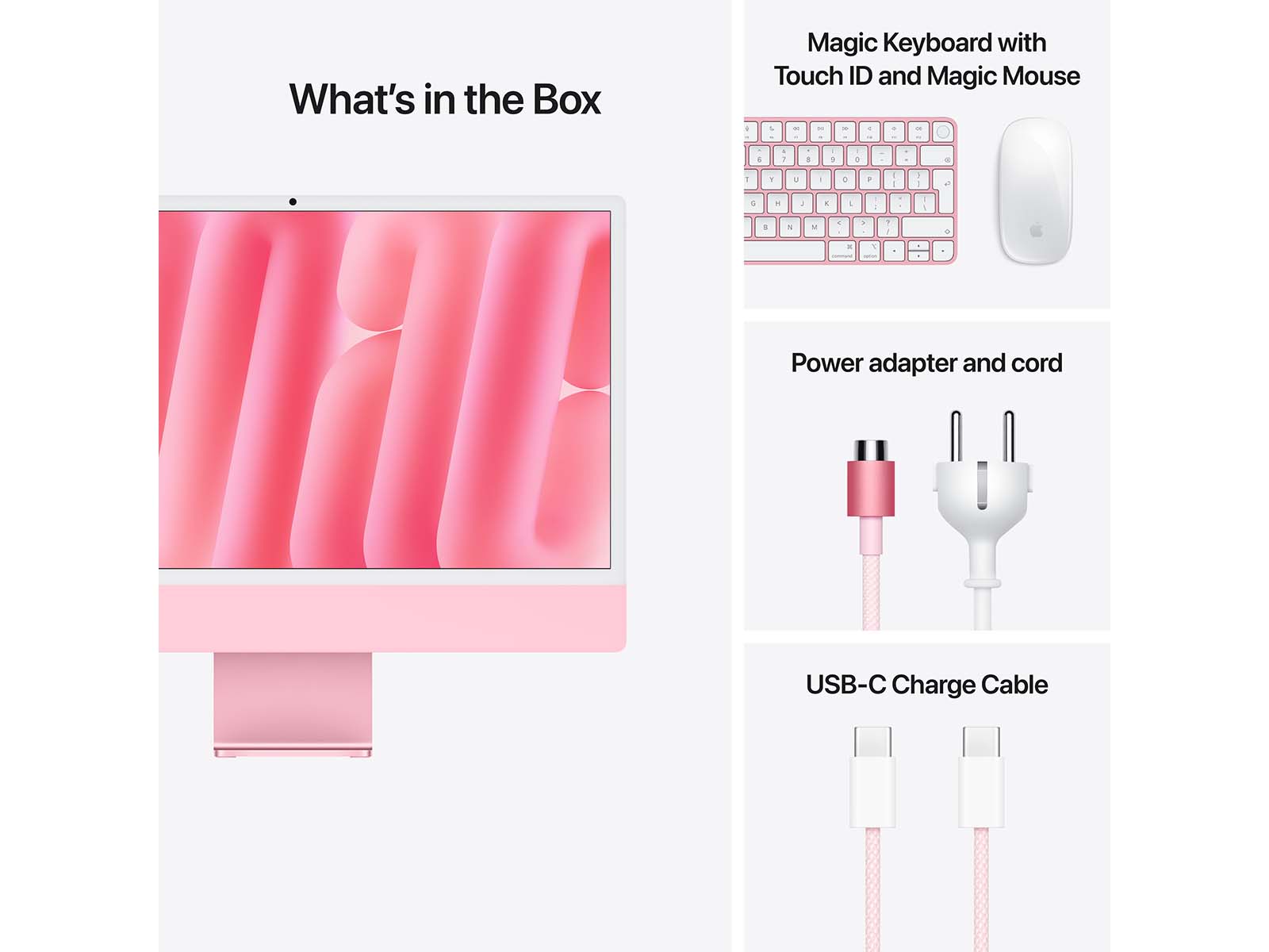 iMac 2024 24" Retina 4.5K, M4-chip 10-core CPU/GPU, 16GB, 256GB SSD - Lyserød