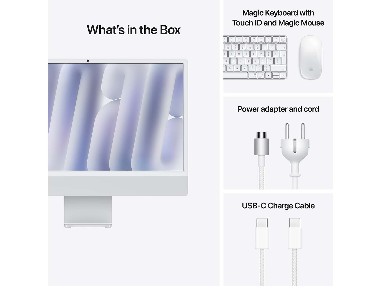 iMac 24" Retina 4.5K, Nano-texture, M4-chip 10-core CPU/GPU, 256GB SSD, 16GB - Sølv