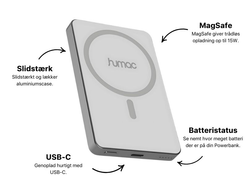 Køb Humac Powerbank 5000 mAh med MagSafe | Humac Premium Reseller